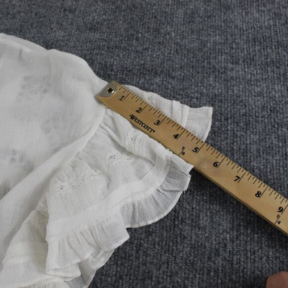 Iro Dress 6 Mapple Smocked Ruffle Mini Lace White Boho Chic Feminine Flowy - Picture 13 of 13